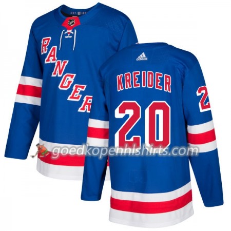 New York Rangers Chris Kreider 20 Adidas 2017-2018 Royal Authentic Shirt - Mannen